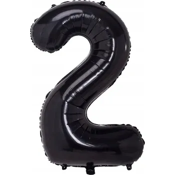 Balónek VELKÝ FÓLIOVÝ BALÓN 40CM NAROZENINY ČÍSLICE 2 ČERNÝ