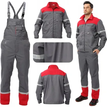 Pracovní obuv Antistatický Pracovní Oděv KOMPLET Kalhoty s Náprsenkou + Mikina BOZP M