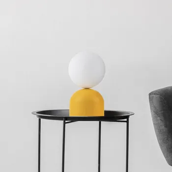 Lampička TK Lighting Stolní lampa Miki, žlutá, výška 21 cm, kov/sklo, G9 žlutá, opálová 1 x 8 W LED - Doprava zdarma