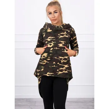 Dámská mikina Dámská khaki moro mikina s dlouhými zády K-Fashion, UNI i519_18229-U