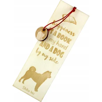 Doplněk ke knize Shiba Inu gravírovaná záložka do knihy se psem, jméno psa