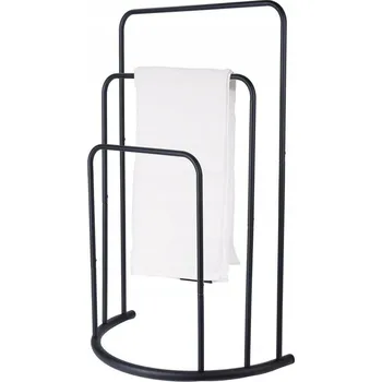 Věšák Stojanový věšák na ručníky černý do koupelny