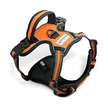 Postroj pro psa Reflexní postroj pro psa velikost XL, nastavitelný, oranžovo-černý