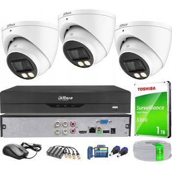 Bezpečnostní kamera Monitorovací sada 3 kamery HDW1500T-IL-A 5Mpx AHD CVI TVI IR40 Dual