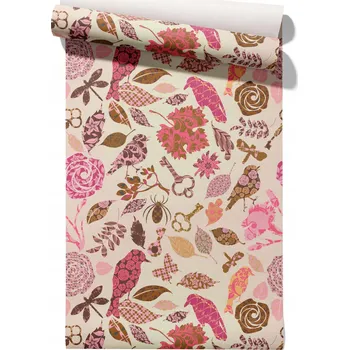 Tapeta Vliesová tapeta Ptáci a Listy, role 50 cm x 6,1 m