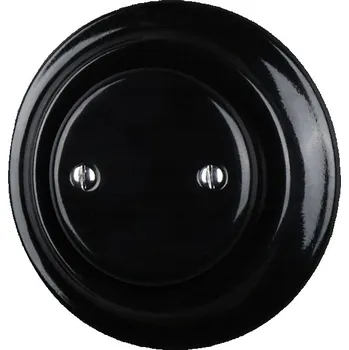 Elektroinstalační krabice Keramická záslepka elektroinstalační krabice pod omítku černá ANTICA bez rámečku