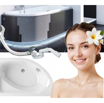 Vana Vana s obkladem LED sifon ROHOVÁ PRAVÁ ASYMETRICKÁ AKRYLÁTOVÁ 170x110