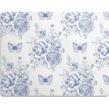 Obraz Vodotěsná podložka pod misku Květiny a motýli 60x40 cm