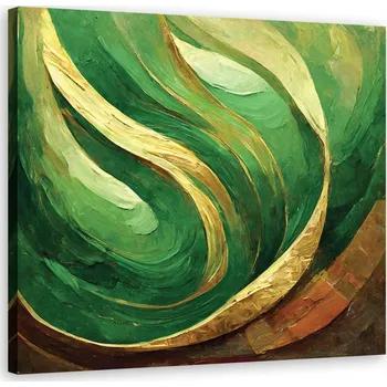Obraz Obraz na plátně, Zelená malovaná abstrakce 40x40