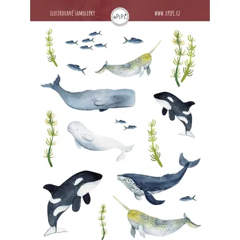 Samolepící dekorace ePipí Arch samolepek Velryby A6