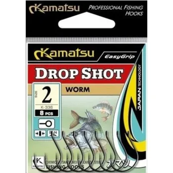 Rybářský háček Spinningové Háčky s protihrotem Kamatsu Drop Shot Worm K-336, velikost 8, ks (kusů): 8