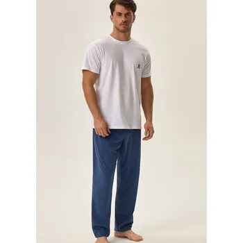 Pánské pyžamo Pyžamo Henderson Bílá - Pánské Komfortní, Bílá M i321_108236-464482