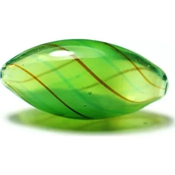 Dětské navlékací korálky Skleněný foukaný korálek zelený 12x25mm