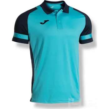 Pánské oblečení Polokošile JOMA LIDER, barva zářivě tyrkysová - tmavě modrá, velikost 3XL