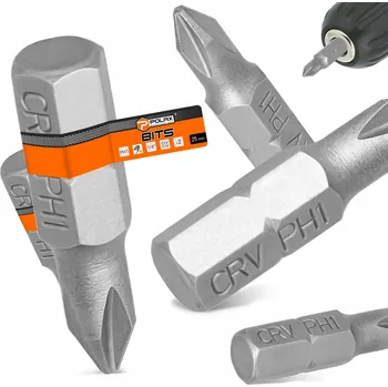 Bit 2x BIT ŠROUBOVÁKU PH1 25mm Magnetický hrot 1/4 Philips, ODOLNÝ