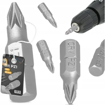 Bit BIT ŠROUBOVÁKU PZ1 25mm MAGNETICKÝ KONEC Šroubovací 1/4 Pozidriv KRÁTKÝ
