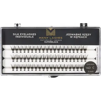 Péče o řasy a obočí 14D | SUPERBLACK - trsy řas | zakřivení C 15 mm