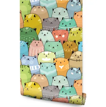 Fototapeta Tapeta pro děti - barevné kočky /111971987