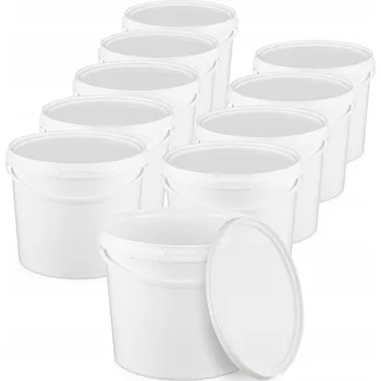 kbelík 10x Plastový kbelík 5 Litrů Bílý - Potravinářský!