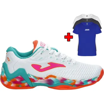 Dámská tenisová obuv Dámská tenisová obuv JOMA T.ACE LADY 2302 WHITE / ORANGE + bo - UK 5,5