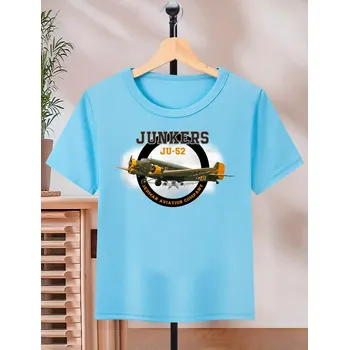 Chlapecké tričko STRIKER Dětské tričko Junkers JU-52 Barva: Modrá, Velikost: 8 let