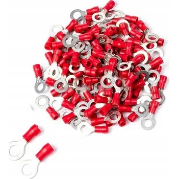 Kabelové oko 2x Červené kabelové oko 1/4" (6,35 mm) pro vodiče 10 AWG (14-12)