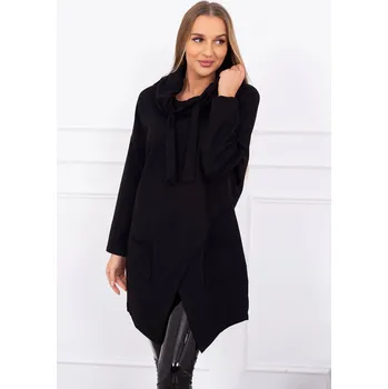 Oversize černá tunika s obálkou a kapsami K-Fashion, UNI i519_16231-U