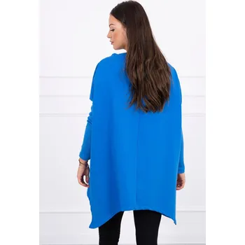 Dámská halenka Oversize modrá halenka s asymetrickými boky K-Fashion, UNI i519_15779-U