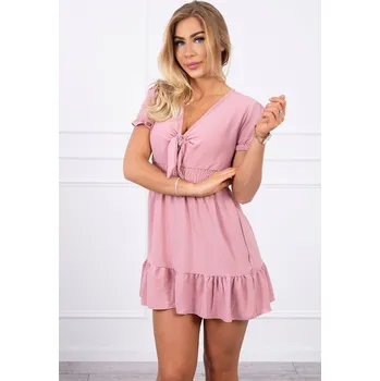 Dámské šaty Dámské tmavě růžové šaty s V výstřihem K-Fashion, UNI i519_20072-U