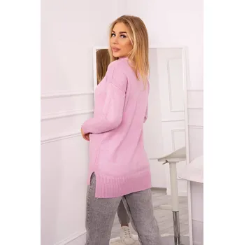 Dámský svetr Fialový dámský svetr se stojatým límcem K-Fashion, UNI i519_18823-U