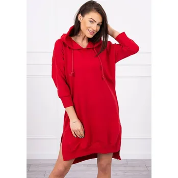 Dámské šaty Dámské červené šaty s kapucí a delšími zády K-Fashion, UNI i519_17410-U