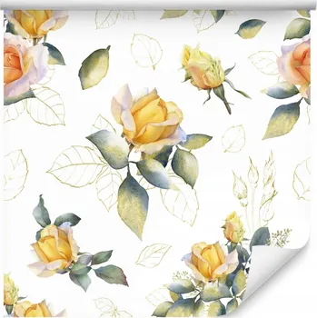 Fototapeta Tapeta do Ložnice Malované RŮŽE Akvarel Příroda