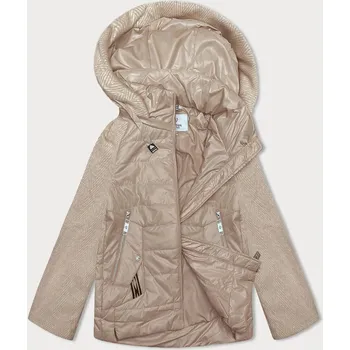 Dámská bunda Kamelová volná bunda s melanž rukávy Vaston Fashion, odstíny béžové XXL (44) i392_24404-48