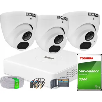 Bezpečnostní kamera Monitorovací sada s 3 analogovými kamerami BCS-B-EA15FSR4(2.0) 5MPx a 1TB diskem