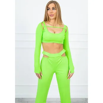Neonově zelená sada halenky a kalhot K-Fashion, UNI i519_21207-U