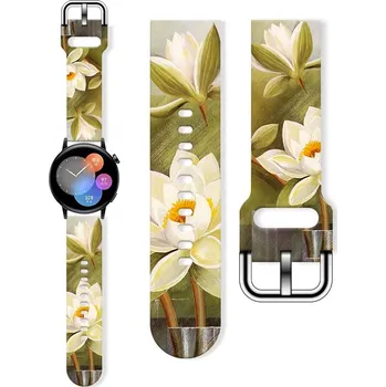 Příslušenství k chytrým hodinkám eses Silikonový květinový řemínek - Béžový, 20 mm