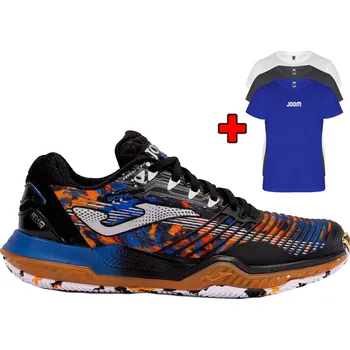 Pánská tenisová obuv Pánská tenisová obuv JOMA T.POINT MEN 2401 BLACK / ORANGE + bonus TRIČ