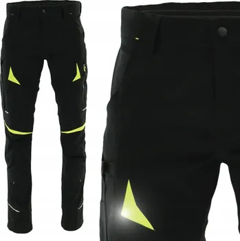 Pánské kalhoty Pánské pracovní kalhoty BOZP, odolné, pohodlné, do pasu, černé s reflexními prvky, velikost 56