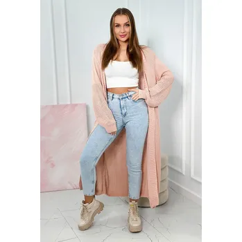 Dámský svetr Dámský dlouhý pudrový kardigan K-Fashion, UNI i519_22136-U