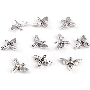 Přívěsek Kovový přívěsek / taháček na zip včela 19x15 mm, malé, 1 platina