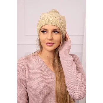 Čepice Dámská béžová čepice K-Fashion Ramona, UNI i519_23647-U