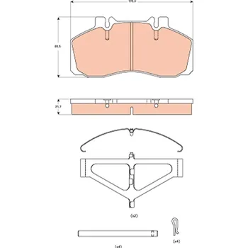 Brzdová destička Sada brzdových destiček, kotoučová brzda JURID 2906509560