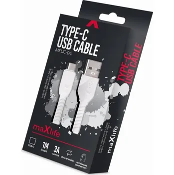 Datový kabel Kabel Maxlife USB - USB-C 1 m bílý