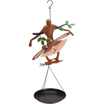 Zahradní dekorace Kovové krmítko na zavěšení 67x39,5x21 cm zajíc