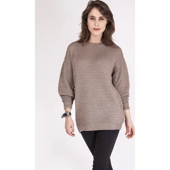 Dámský svetr Dámský elastický svetr Beatrix Mocca - MKMSwetry, L i556_44447_782_35