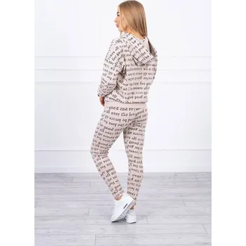 Stylová béžová souprava s potiskem od K-Fashion, UNI i519_20929-U