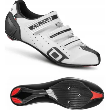 Pánské cyklistické tretry CRONO silniční tretry CR-4-22 bílé kompozit 45