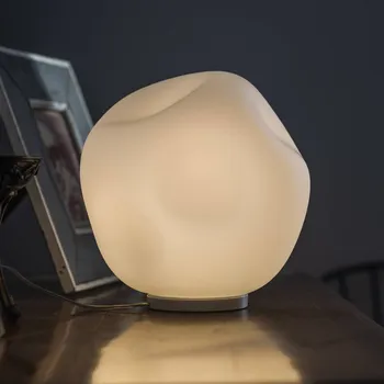 Lampička Stolní lampa Foscarini Hoba Midi, Ø 19 cm, stmívatelné, sklo bílá 1 x 5,5 W - Doprava zdarma