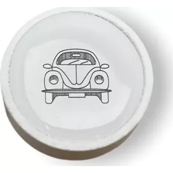 Nábytková knopka Nero bílá, motiv auto V34