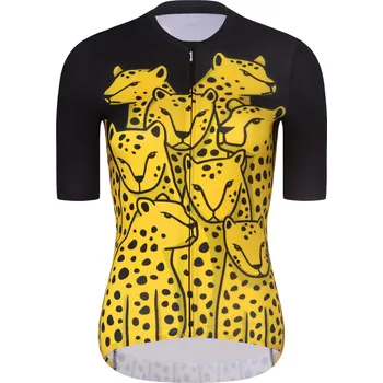 cyklistický dres RIVANELLE Cyklistický dres s krátkým rukávem - CHEETAH II - žlutá/černá
